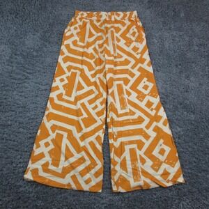 D'IYANU Nomusa Pants Womens XL Off White Gold African Print Tribal 34x32* NWT